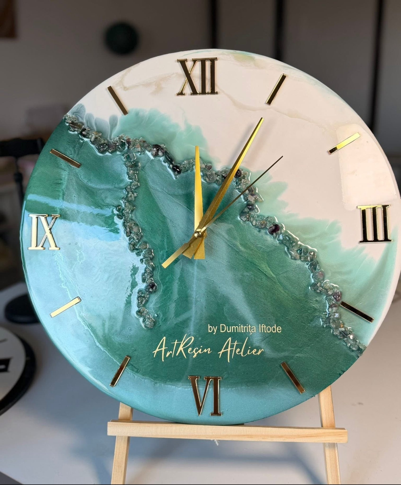 Ceas verde-alb 40CM